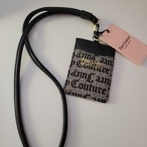Juicy Couture black ID and wallet lanyard